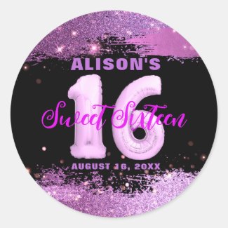 Magenta Modern Glam Sweet Sixteen Birthday 