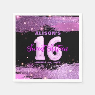 Magenta Modern Glam Sweet Sixteen Birthday 