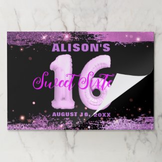 Magenta Modern Sweet Sixteen Birthday Placemat