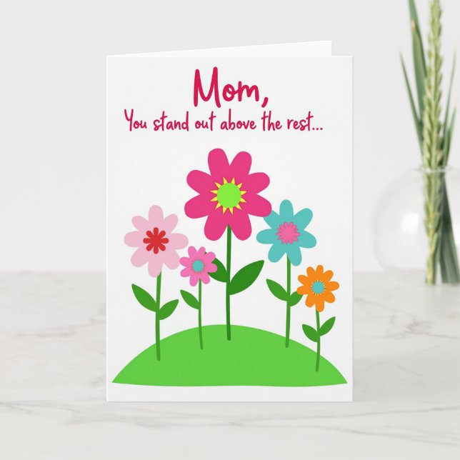 Magenta Mom Floral Art Card (Front)