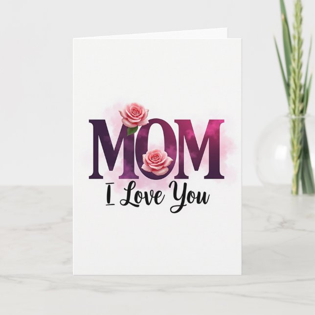 Magenta Mom Love Expression Card (Front)