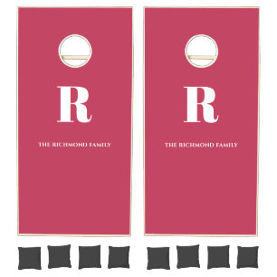 Magenta Monogram Cornhole Set