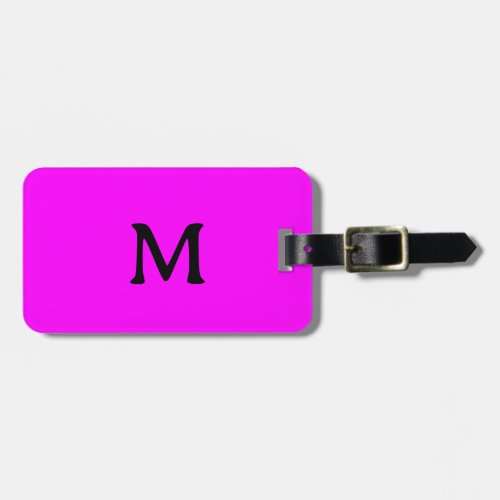 Magenta Monogram Custom Name Color Purple Pink Luggage Tag