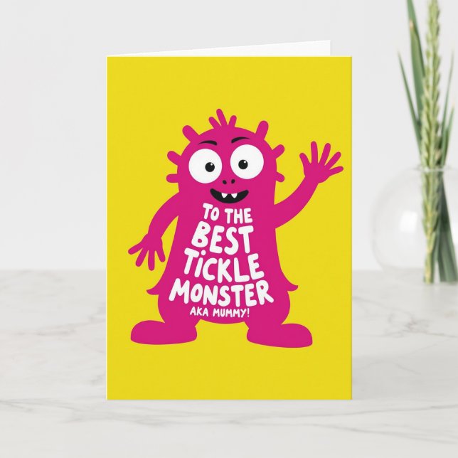 Magenta Monster Mothers Day Card (Front)
