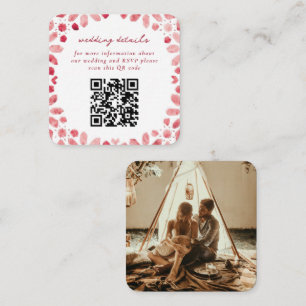 Magenta Moroccan Tiles QR Code Wedding Enclosure Card