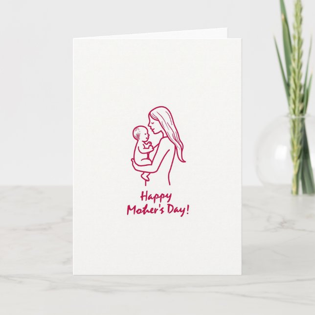 Magenta Mother Child Art Card (Front)