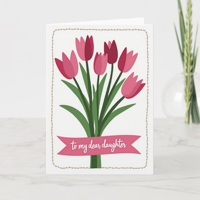 Magenta Mothers Day Blossom Card (Front)