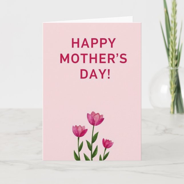 Magenta Mothers Day Floral Card (Front)