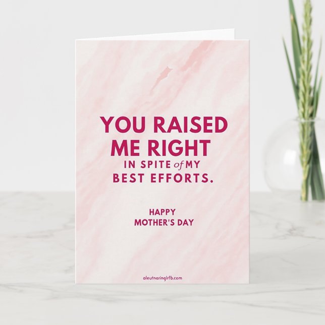 Magenta Mothers Day Message Card (Front)