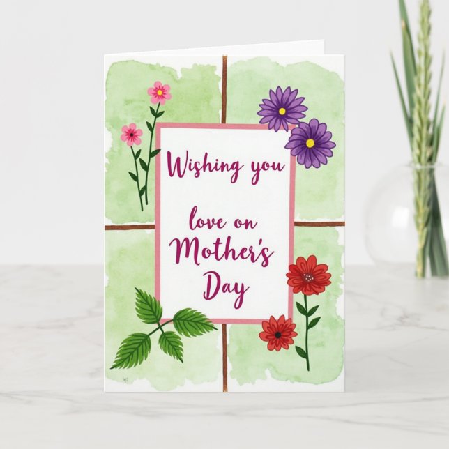 Magenta Mothers Day Wishes Card (Front)