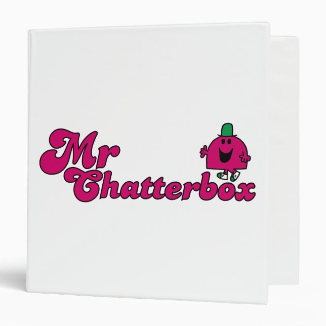 Magenta Mr. Chatterbox Logo 3 Ring Binder (Front/Inside)