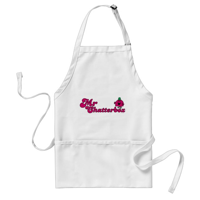 Magenta Mr. Chatterbox Logo Adult Apron (Front)