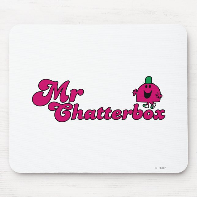 Magenta Mr. Chatterbox Logo Mouse Pad (Front)
