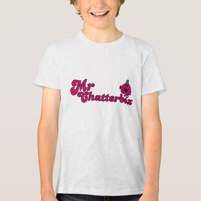Magenta Mr. Chatterbox Logo Tri-Blend Shirt (Front)