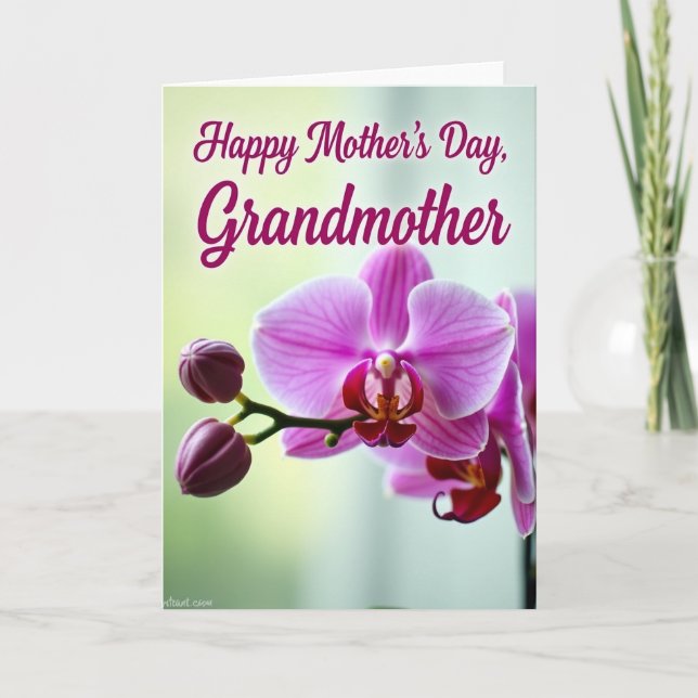 Magenta Orchid Mothers Day Card (Front)