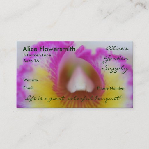 Customizable Magenta Orchids business cards