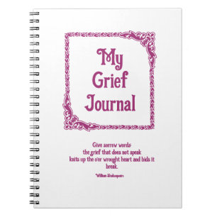 Magenta Ornate Corners Border Grief Journal