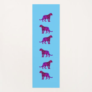 Magenta Panthers Pop Art Yoga Mat