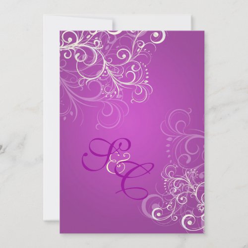 Magenta + pearl swirls  Wedding Invitations