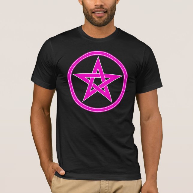 Magenta Pentacle Pentagram T-Shirt (Front)