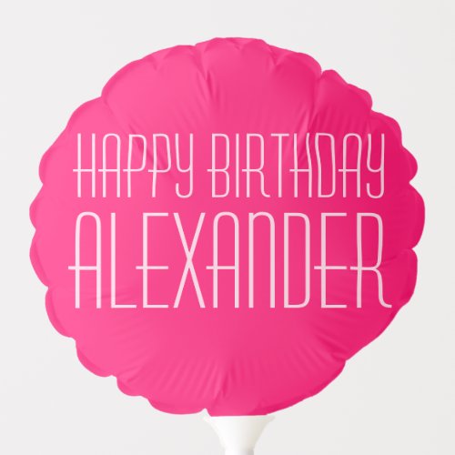 Magenta Personalized Happy Birthday Balloon