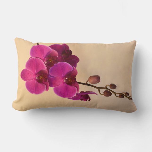 Magenta Phalaenopsis Lumbar Pillow (Front)