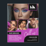 Magenta Photo Collage Logo QR Makeup Promotional Flyer<br><div class="desc">Double sided flyer for a makeup artist, nail artist, hair stylist or similar profession where you need to showcase your work in a retro photo collage with magenta borders and magenta background. Personalize with your logo and on the back an additional photo and your QR code with your social media...</div>