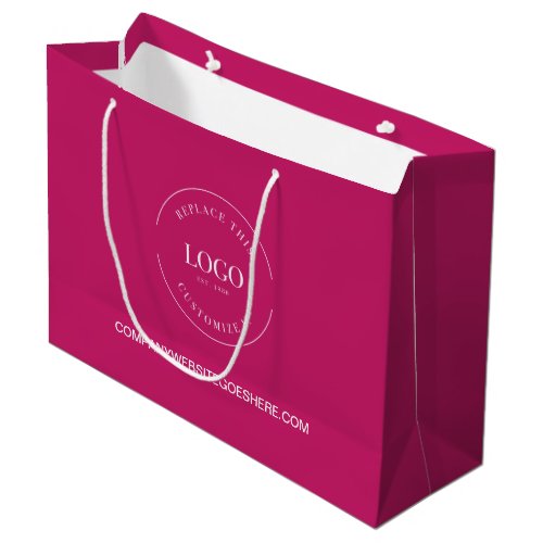 Magenta Pink Business Company website Your Logo Large Gift Bag