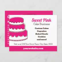 Magenta Pink Cake Bakery | Flavours Menu Postcard