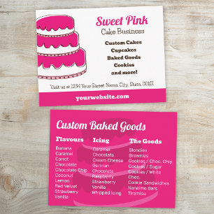 Magenta Pink Cake Bakery   Flavours Menu Postcard
