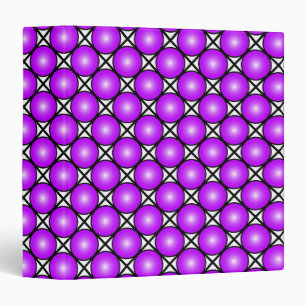 Magenta Pink Dots Black White Lattice Pattern 3 Ring Binder