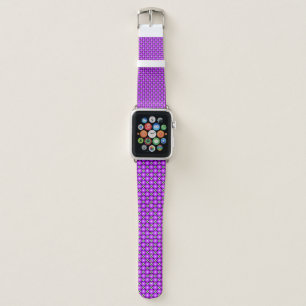 Magenta Pink Dots Black White Lattice Pattern Apple Watch Band