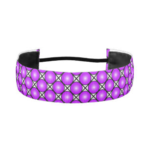 Magenta Pink Dots Black White Lattice Pattern Athletic Headband