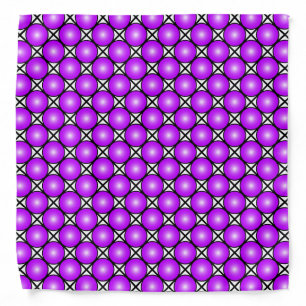 Magenta Pink Dots Black White Lattice Pattern Bandana