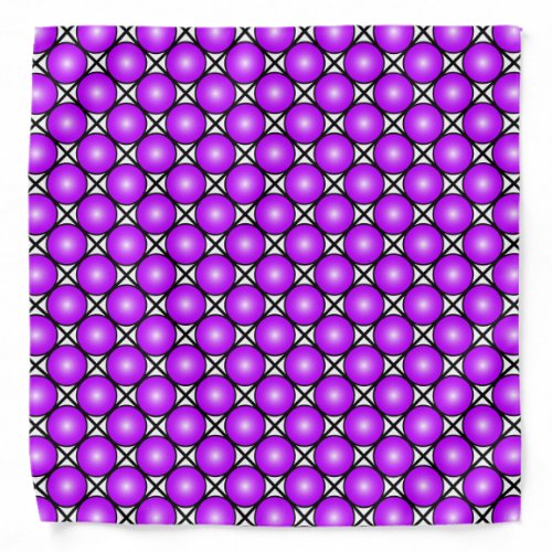 Magenta Pink Dots Black White Lattice Pattern Bandana