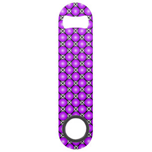 Magenta Pink Dots Black White Lattice Pattern Bar Key
