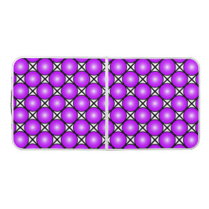 Magenta Pink Dots Black White Lattice Pattern Beer Pong Table