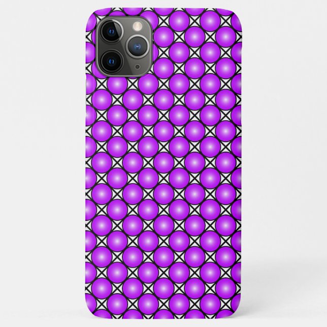 Magenta Pink Dots Black White Lattice Pattern Case-Mate iPhone Case (Back)