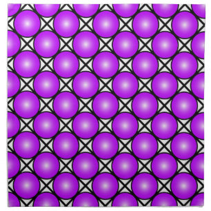 Magenta Pink Dots Black White Lattice Pattern Cloth Napkin