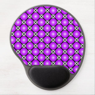 Magenta Pink Dots Black White Lattice Pattern Gel Mouse Pad