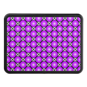 Magenta Pink Dots Black White Lattice Pattern Hitch Cover