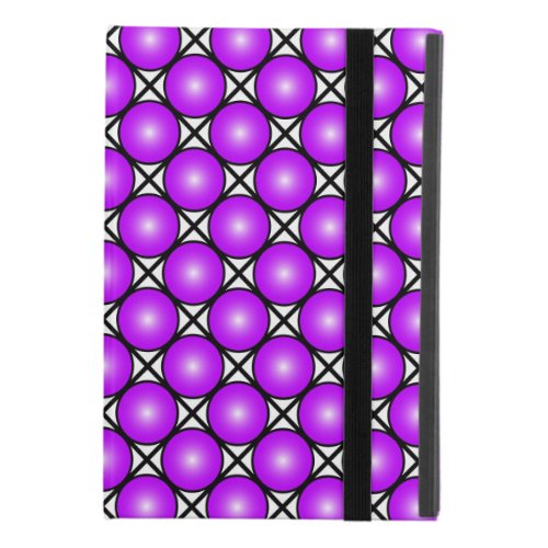 Magenta Pink Dots Black White Lattice Pattern iPad Mini 4 Case