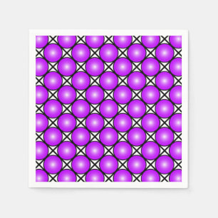 Magenta Pink Dots Black White Lattice Pattern Napkins
