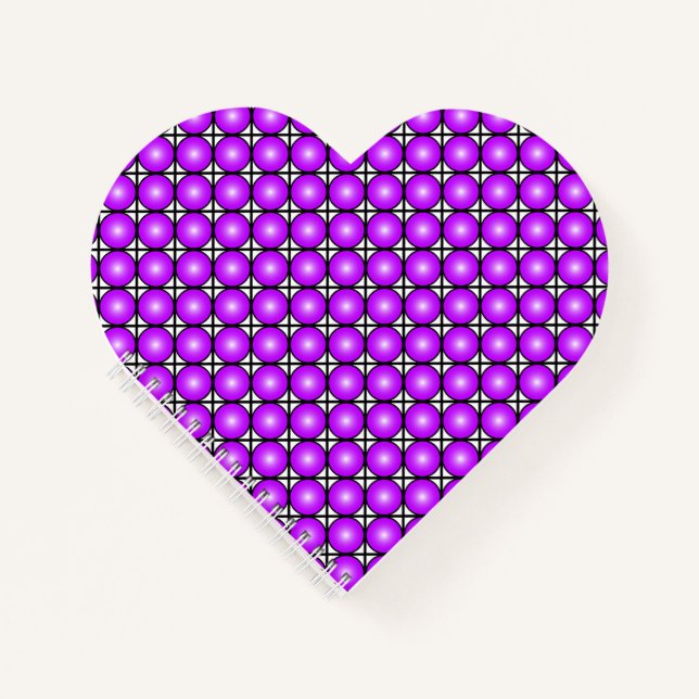 Magenta Pink Dots Black White Lattice Pattern Notebook (Front)