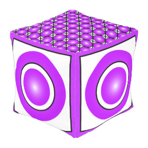 Magenta Pink Dots Black White Lattice Pattern Outdoor Pouf