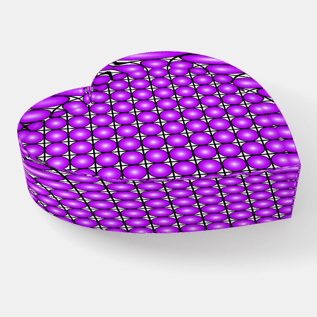 Magenta Pink Dots Black White Lattice Pattern Paperweight (Angled)