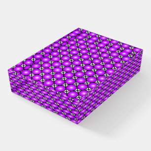 Magenta Pink Dots Black White Lattice Pattern Paperweight