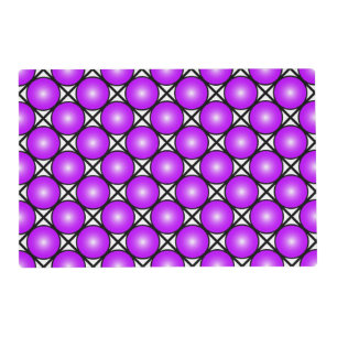 Magenta Pink Dots Black White Lattice Pattern Placemat