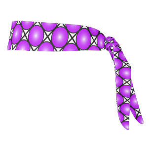 Magenta Pink Dots Black White Lattice Pattern Tie Headband