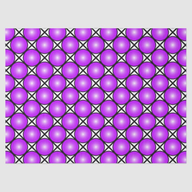 Magenta Pink Dots Black White Lattice Pattern Tissue Paper (Front)